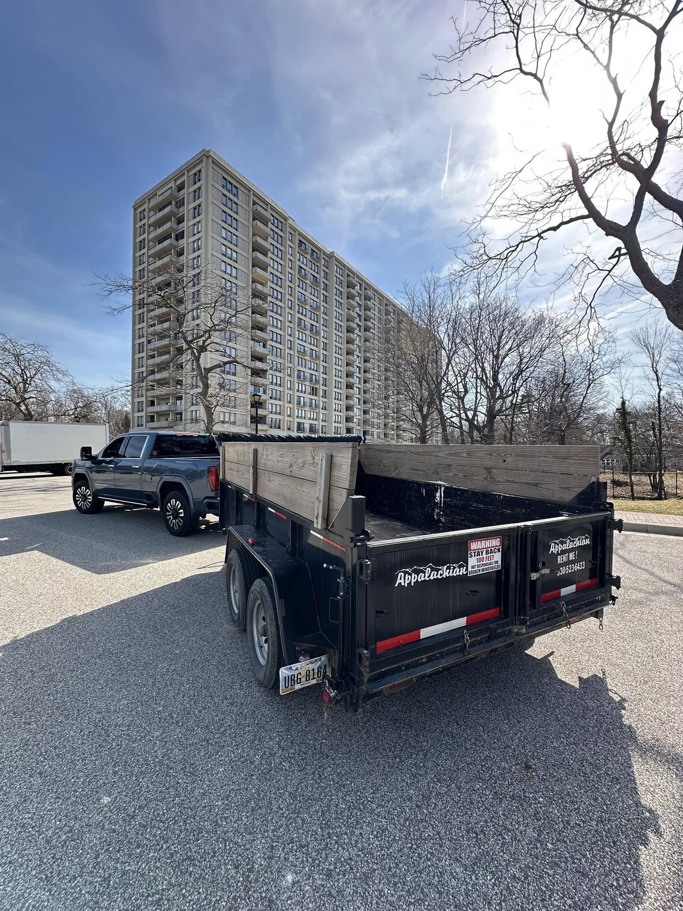 Zach's Disposal and Hauling dump trailer ready for a project